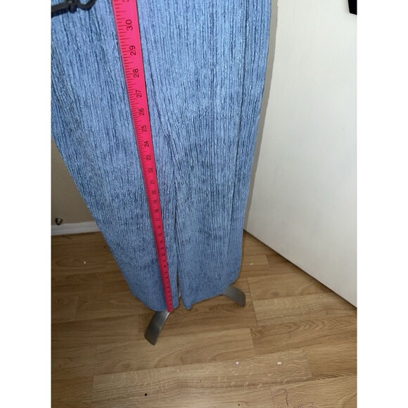 JUMPSUIT ROMPER one piece blue size small crinkle material wide leg flowy - Picture 9 of 15